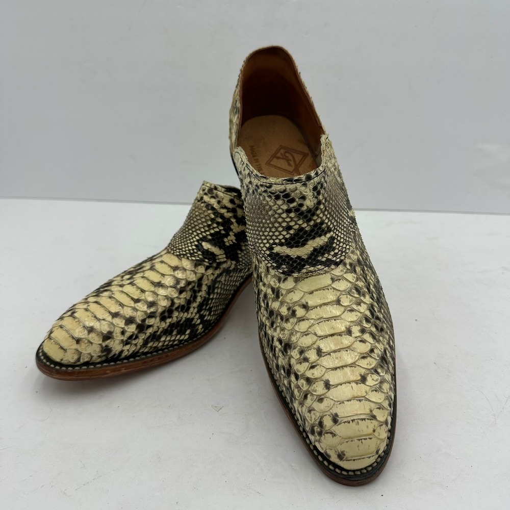 Fenoglio Womens Western Snakeskin‎ d'Orsay Boot Shoes 9.5 C Made in USA Cowgirl